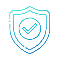 Gradient Shield Icon with Checkmark in Blue Tones Representing Security and Protection