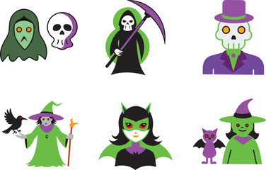 Terrifying Halloween Scary character illustration isolated on white .