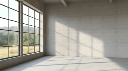 Modern Empty Room with Natural Light Streaming In