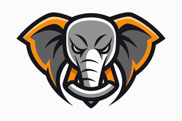 Elephant head mascot logo design vector