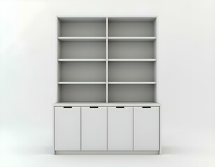 empty white shelves