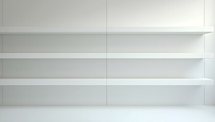 empty white shelf