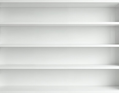 empty white shelf