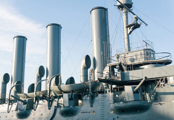 board of an ancient steam warship, vintage naval background