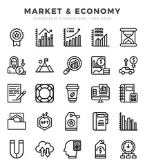 Market & Economy icon pack for your website. mobile. presentation. and logo design.