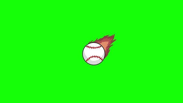 video illustration of a baseball ball with a green screen background for editing material, american baseball, video illustration