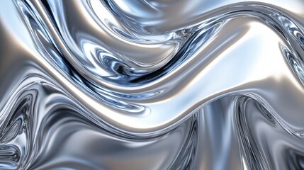 A stunning abstract image featuring flowing metallic silver fabric, creating a sense of elegance and fluidity.