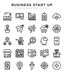 Business Start Up Lineal icons. Vector Lineal illustration.