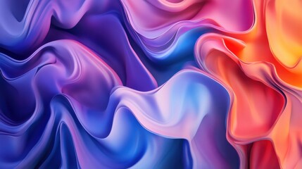 Fototapeta premium A vibrant and abstract swirl of colorful fabric, merging shades of purple, blue, and orange in a fluid motion.