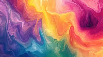 Obraz premium Vibrant abstract swirl of colors creating a harmonious blend of warm and cool tones.