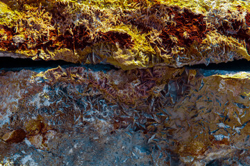 crystalline ore in the rocky mountains, rare earth mining.