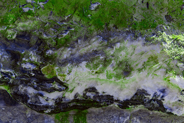 a natural rock of shale ore in cracks.
