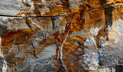 a natural rock of shale ore in cracks.