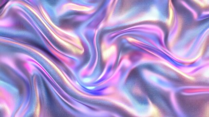 Fototapeta premium A mesmerizing swirl of pastel colors in a silky, iridescent fabric, creating a dreamy and ethereal atmosphere.