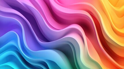 Obraz premium A vibrant abstract wave design featuring smooth transitions of pink, purple, and orange hues.