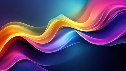 Fototapeta premium An abstract digital wave design featuring vibrant colors in a smooth gradient flow.