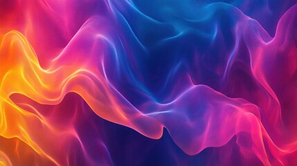 Fototapeta premium Vibrant abstract waves of flowing color in shades of pink, orange, and blue create a mesmerizing visual experience.