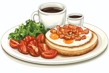 Healthy breakfast vector illustration of food for breakfast. Morning meal. Breakfast menu
