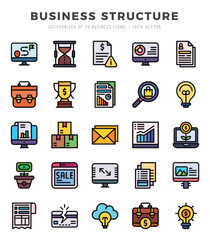 Business Structure. Lineal Color icons Pack. vector illustration.