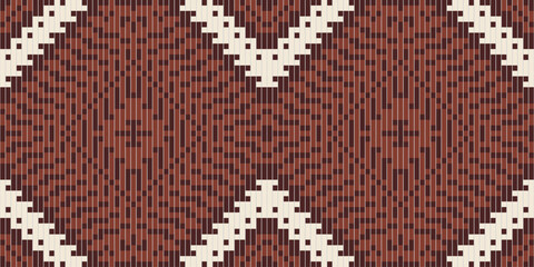 Pixel Geometric Ndebele Traditional Patternfolk Embroidery, Aztec Geometric Ornament Print. Design for Carpet, Wallpaper, Clothing, Wrapping, Fabric