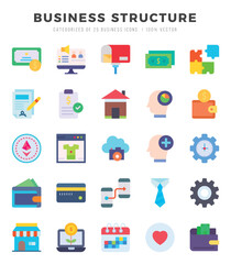 Set of Business Structure Icons Flat icons collection.