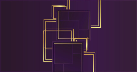 Abstract design featuring rich purple hues and elegant golden lines