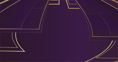 Abstract design featuring rich purple hues and elegant golden lines