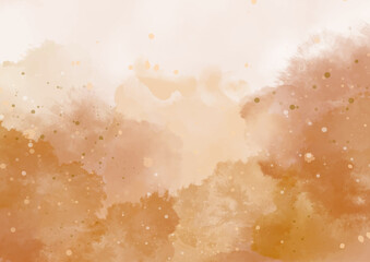 Hand painted watercolour background in autumn themed colours 