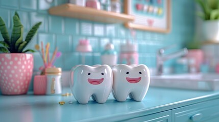 Obraz premium The image conveys themes of dental hygiene, protection, and overall oral health