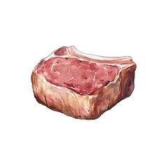 beef meat isolated on white background