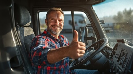 The Truck Driver Giving Thumbs-Up
