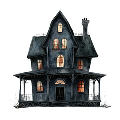 halloween house  isolated on white background