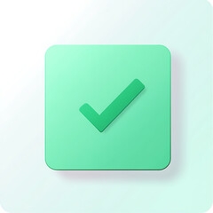  green approval icon, typically represented with a checkmark or tick, symbolizing confirmation, success, or a positive action.