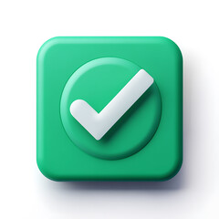  green approval icon, typically represented with a checkmark or tick, symbolizing confirmation, success, or a positive action.