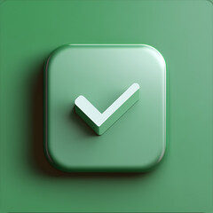  green approval icon, typically represented with a checkmark or tick, symbolizing confirmation, success, or a positive action.