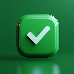  green approval icon, typically represented with a checkmark or tick, symbolizing confirmation, success, or a positive action.