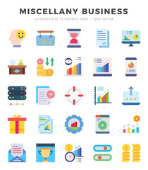 Miscellany Business. Flat icons Pack. vector illustration.