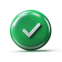  green approval icon, typically represented with a checkmark or tick, symbolizing confirmation, success, or a positive action.