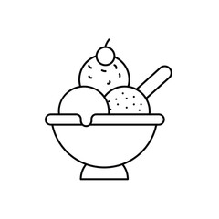 bowl line icon with white background vector stock illustration