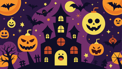 halloween background with pumpkins