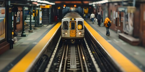 A Crowded Subway Platform Commuters Background
