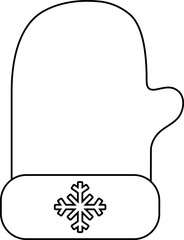 Christmas Glove Winter Cozy Element  Outline