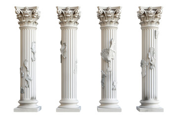 Ancient columns of pillar Greek Roman stone pile.	