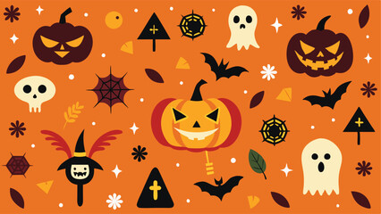 halloween background with pumpkins