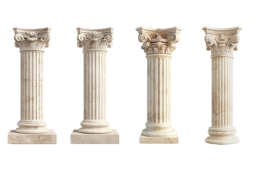 Ancient columns of pillar Greek Roman stone pile.	