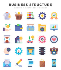 Set of Business Structure Icons Flat icons collection.