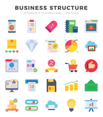 icons set. Business Structure for web. app. vector illustration.