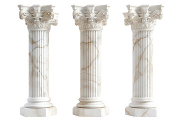 Obraz premium Ancient columns of pillar Greek Roman stone pile. 