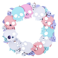 Obraz premium PNG Skulls circle border art representation celebration.