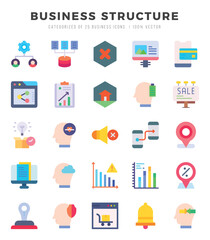 Business Structure Flat icons. Vector Flat illustration.